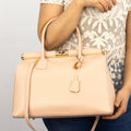 Bolso de mano en Piel Pregato Classic Rosa Salmón - KimondoShop