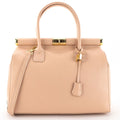 Bolso de mano en Piel Pregato Classic Rosa Salmón - KimondoShop
