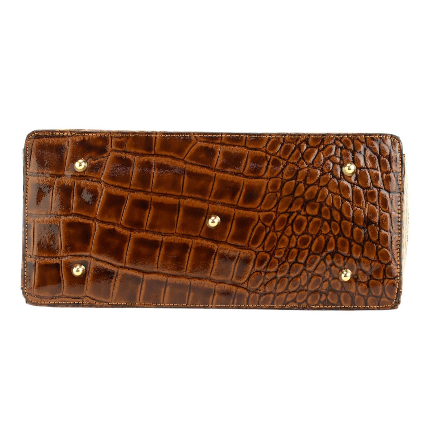 Bolso de mano en Piel Pregato Classic Special Croc Camel - KimondoShop