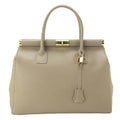 Bolso de mano en Piel Pregato Classic Taupe - KimondoShop