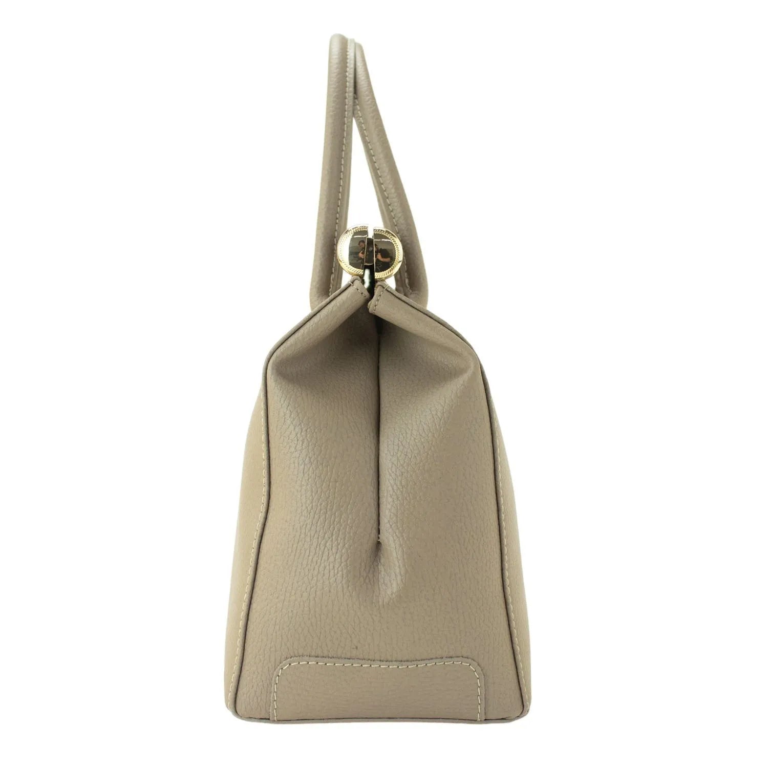 Bolso de mano en Piel Pregato Classic Taupe - KimondoShop