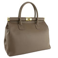 Bolso de mano en Piel Pregato Classic Taupe oscuro - KimondoShop