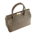Bolso de mano en Piel Pregato Classic Taupe oscuro - KimondoShop