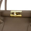 Bolso de mano en Piel Pregato Classic Taupe oscuro - KimondoShop