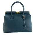 Bolso de mano en Piel Pregato Classic Turquesa oscuro - KimondoShop