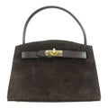 Bolso de mano en piel Pregato Nuit Ante Chocolate - KimondoShop