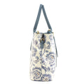 Bolso de mano Piel Pregato Serena Flores Azules Azulejo - KimondoShop