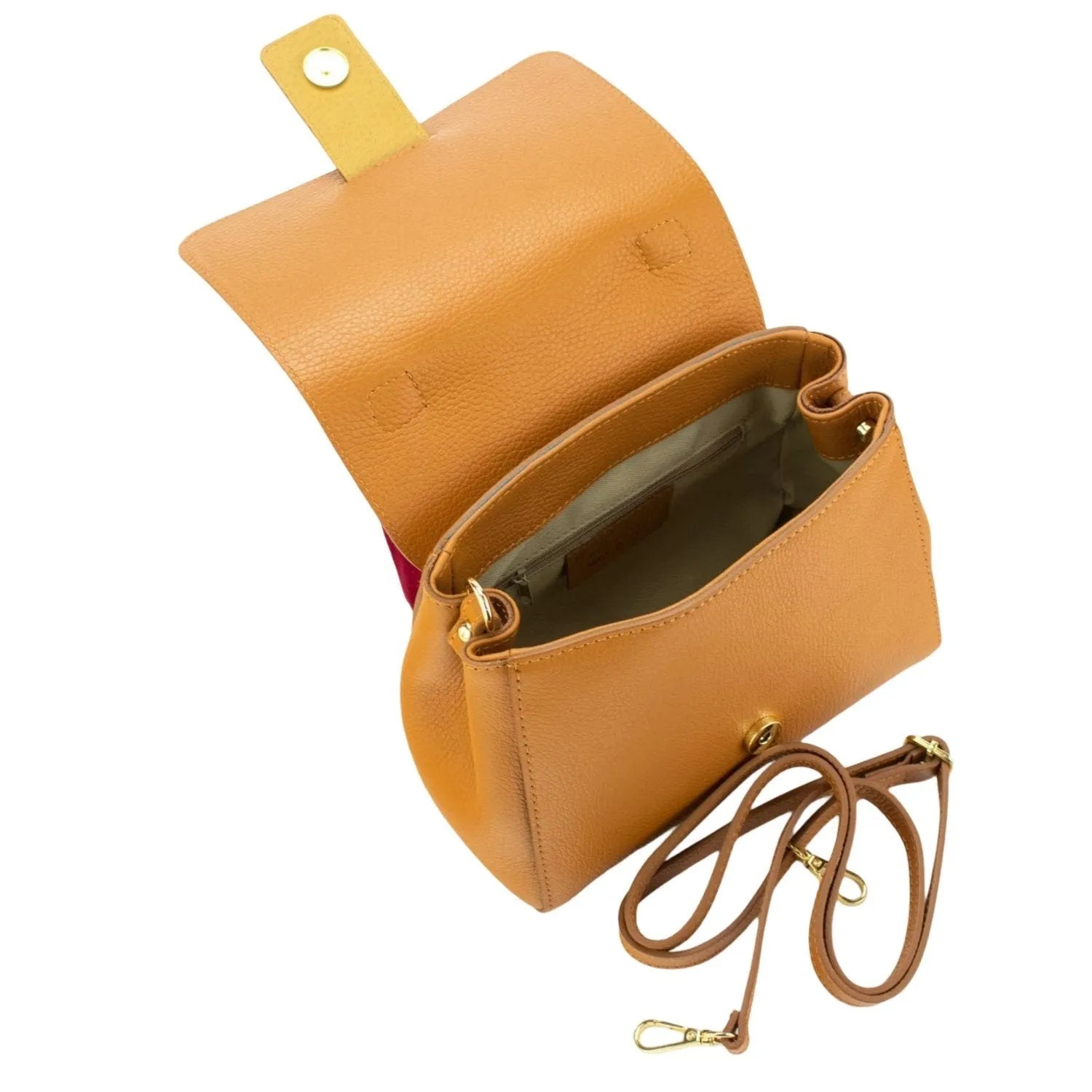 Bolso de Piel Pregato Allegria Camel - KimondoShop