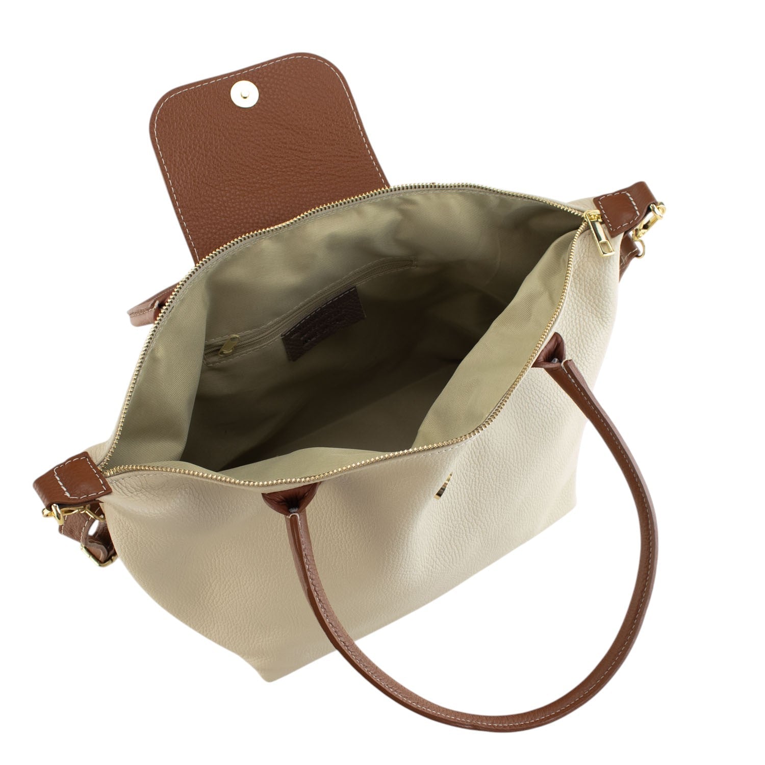 Bolso de Piel Pregato Allure Beige - KimondoShop