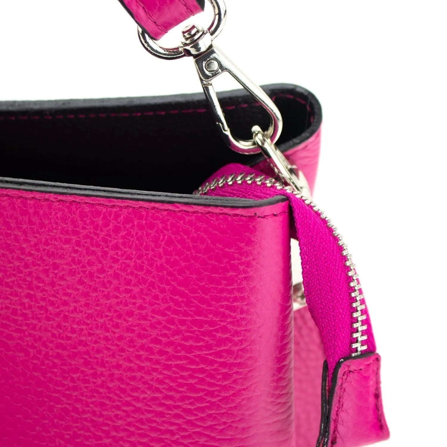 Bolso de Piel Pregato Eterea Fucsia - KimondoShop