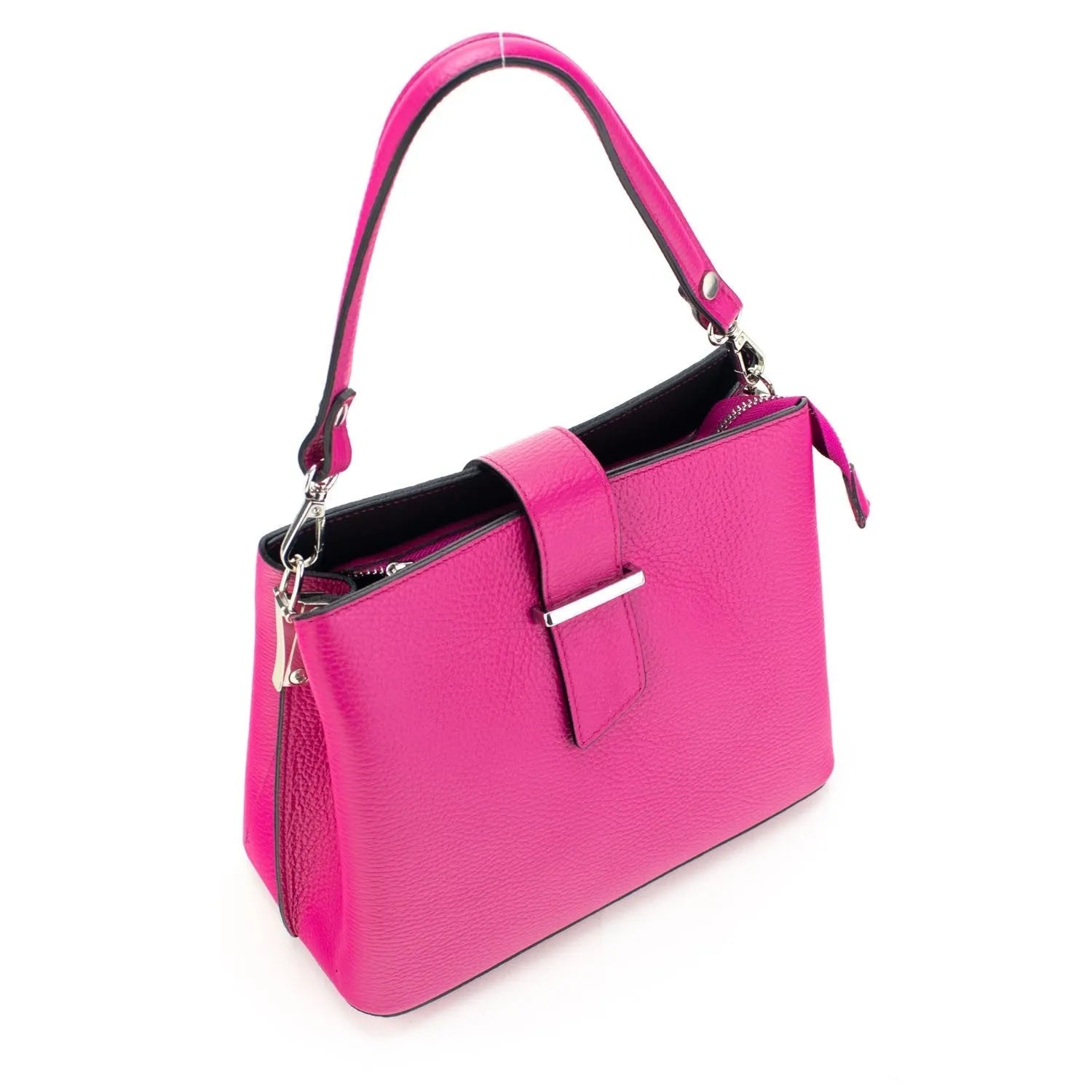 Bolso de Piel Pregato Eterea Fucsia - KimondoShop