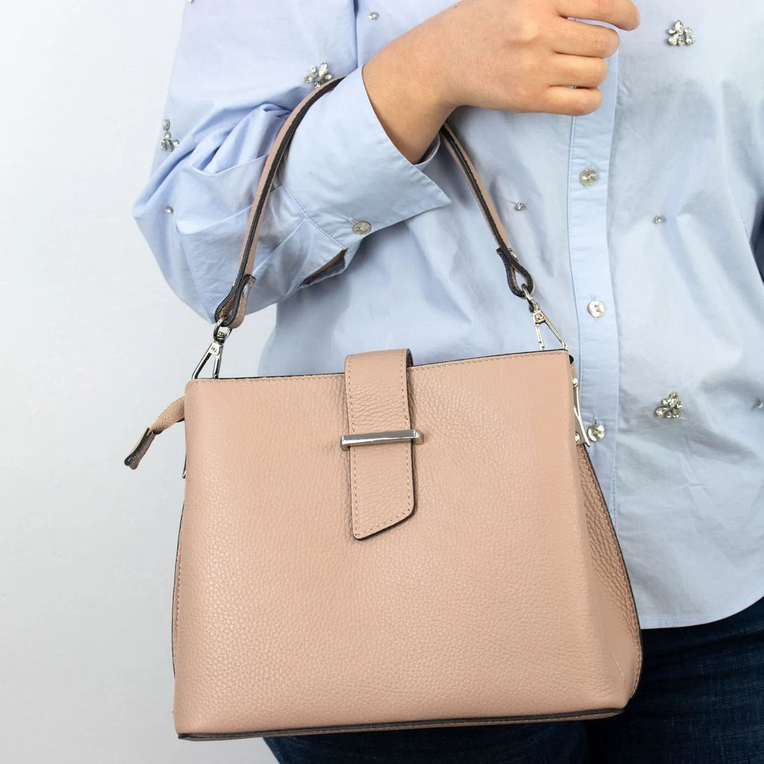 Bolso de Piel Pregato Eterea Nude - KimondoShop