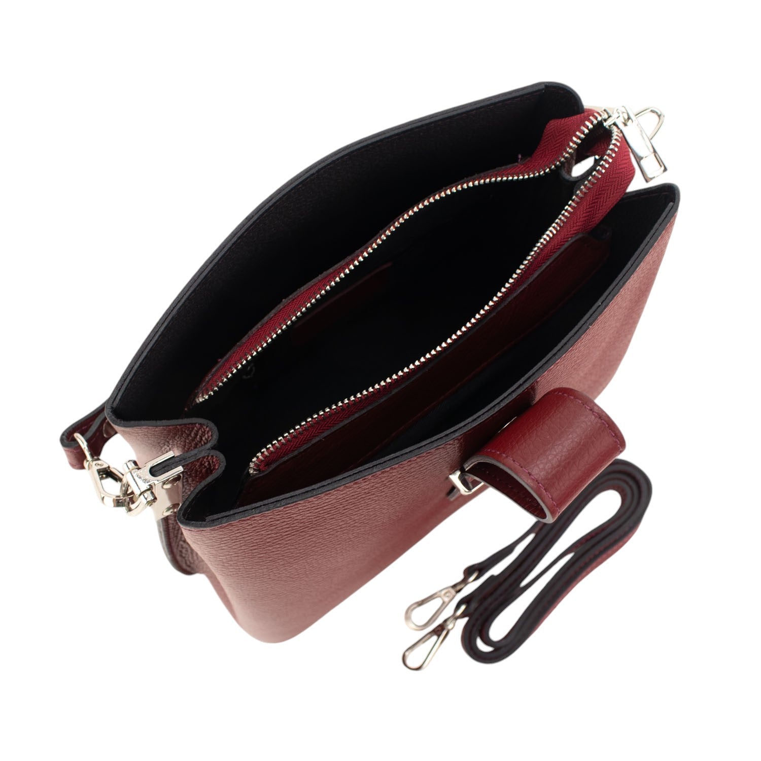 Bolso de Piel Pregato Eterea Rojo oscuro - KimondoShop