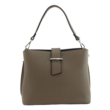 Bolso de Piel Pregato Eterea Taupe oscuro - KimondoShop