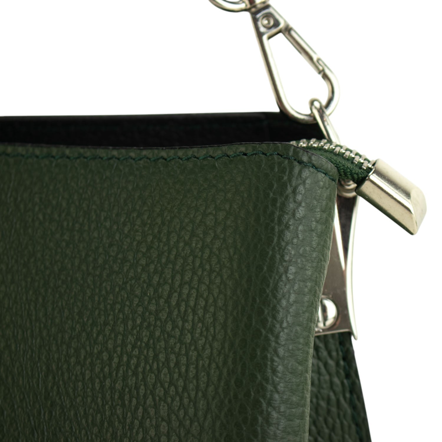 Bolso de Piel Pregato Eterea Verde oliva oscuro - KimondoShop