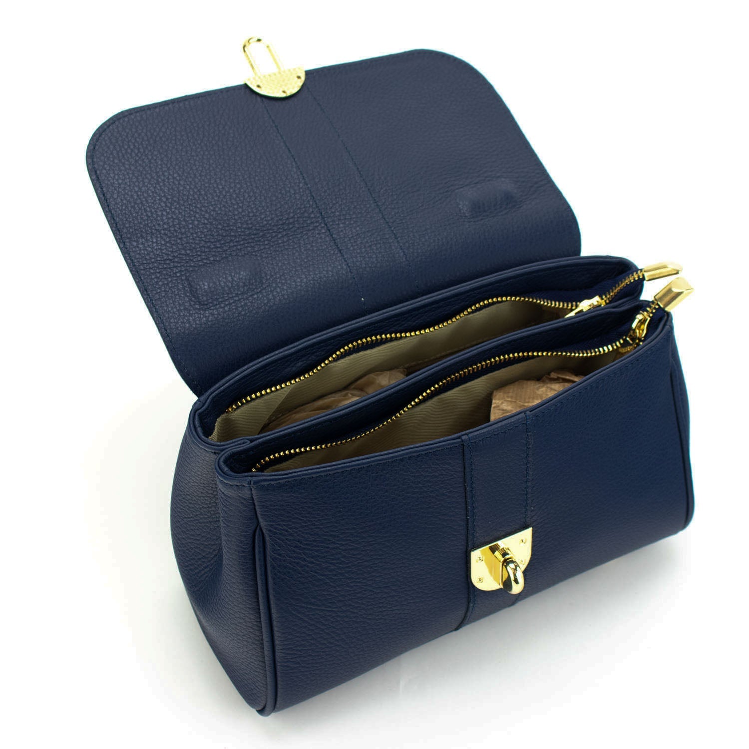 Bolso de Piel Pregato Idillio Azul marino - KimondoShop