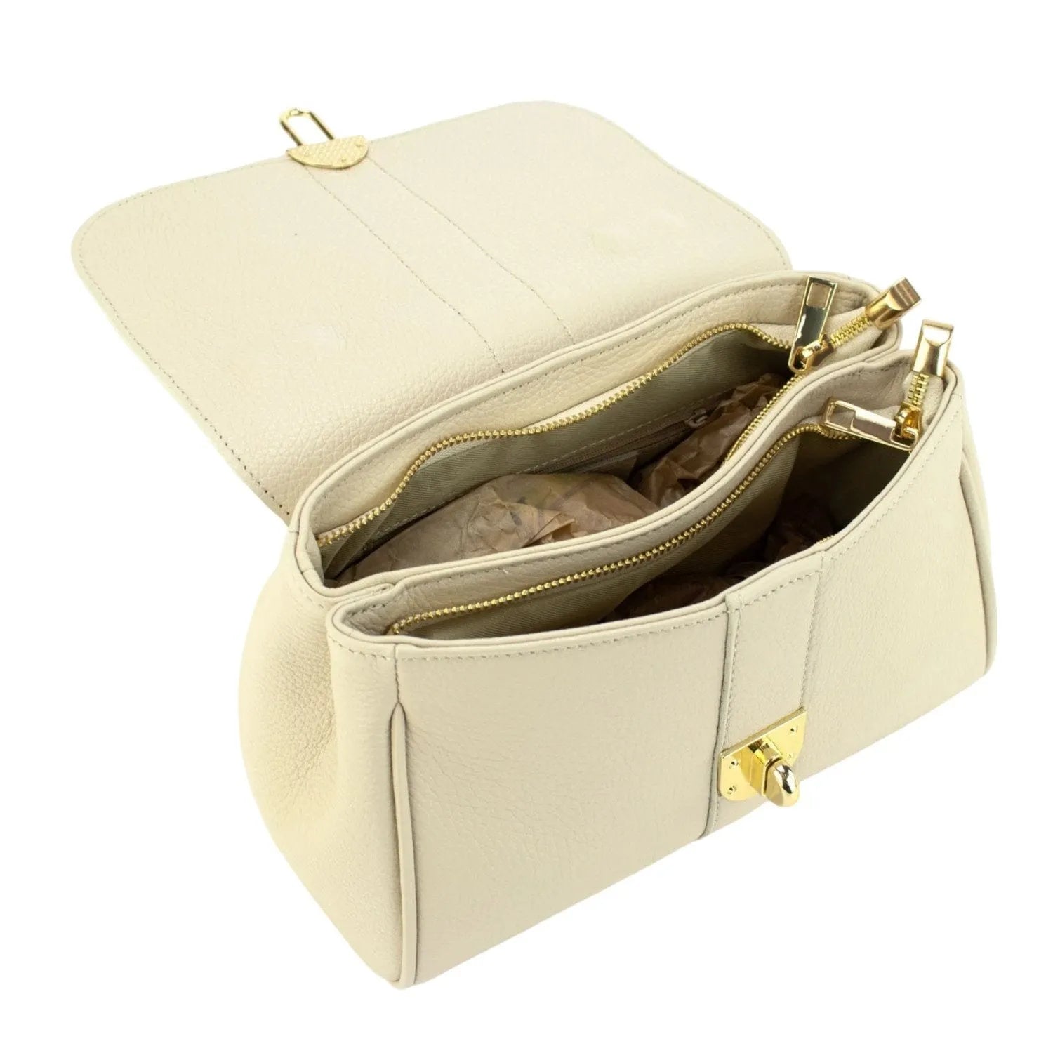 Bolso de Piel Pregato Idillio Beige - KimondoShop