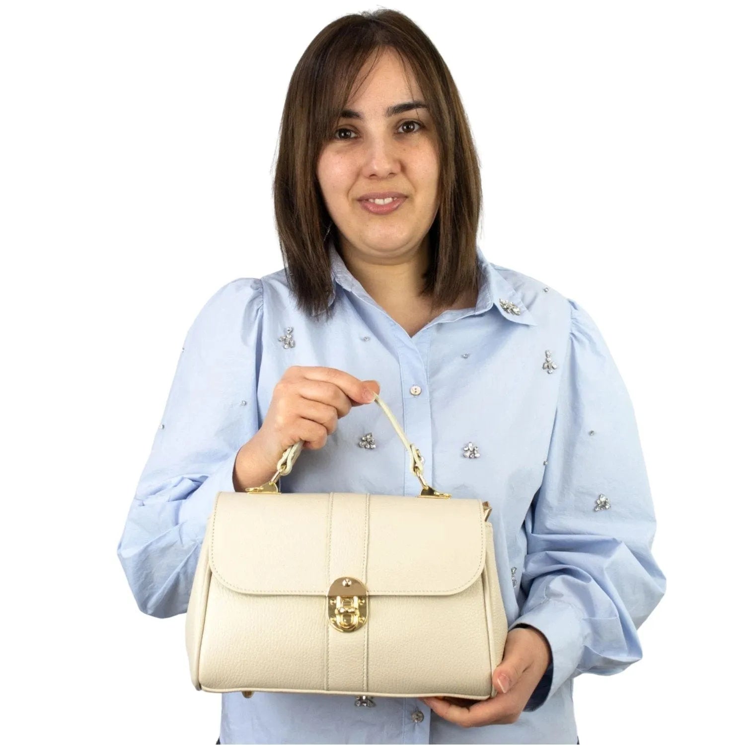 Bolso de Piel Pregato Idillio Beige - KimondoShop