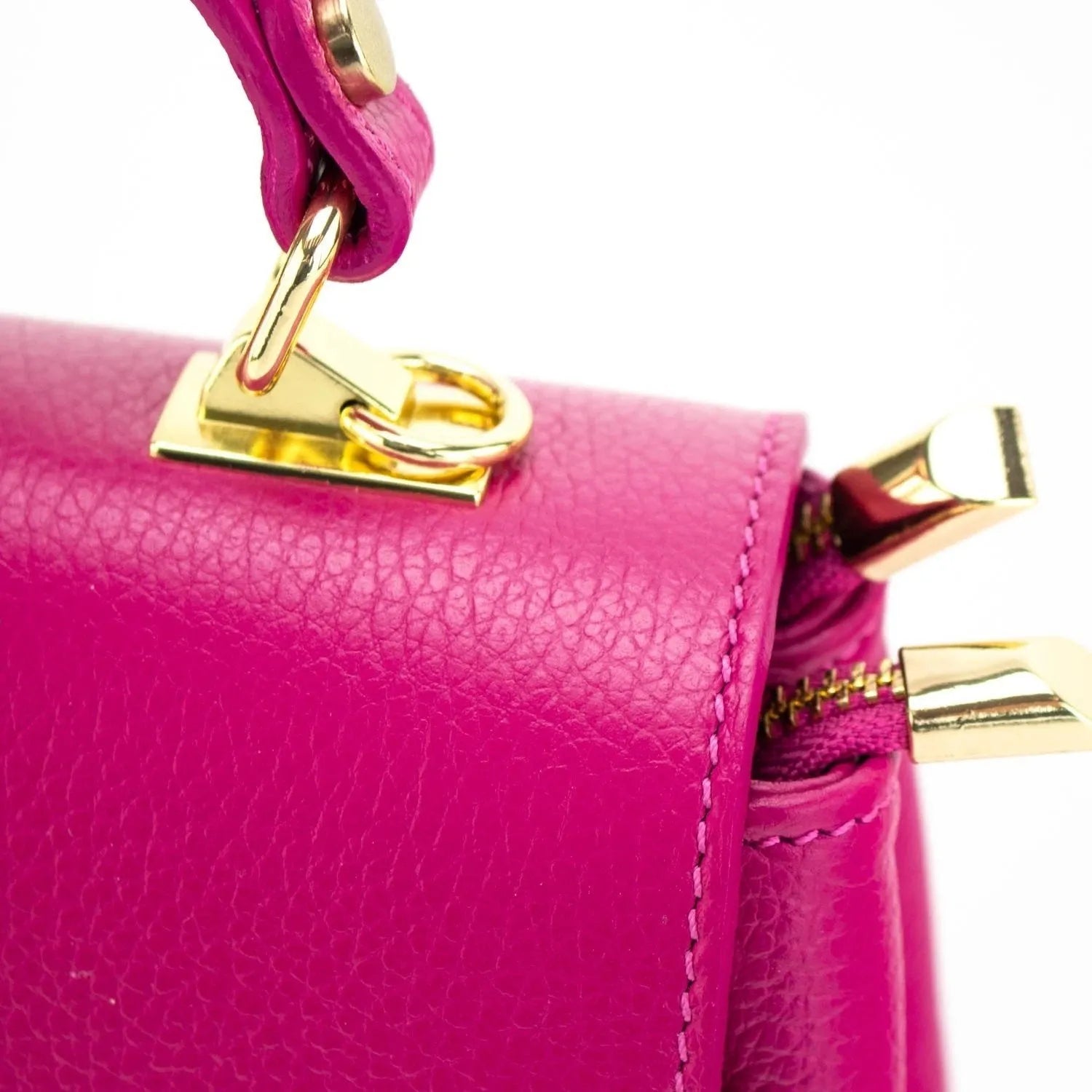 Bolso de Piel Pregato Idillio Fucsia - KimondoShop