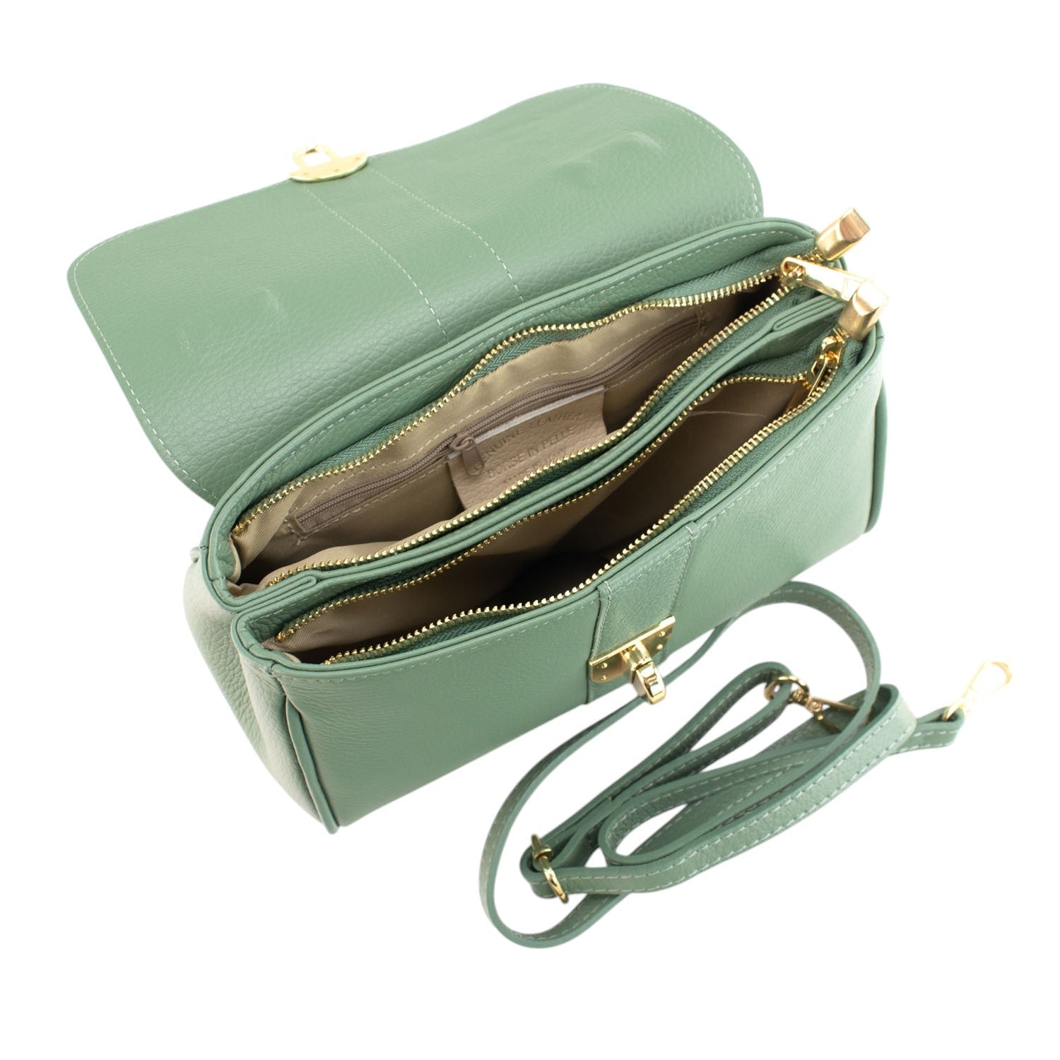 Bolso de Piel Pregato Idillio Verde Aguamarina - KimondoShop