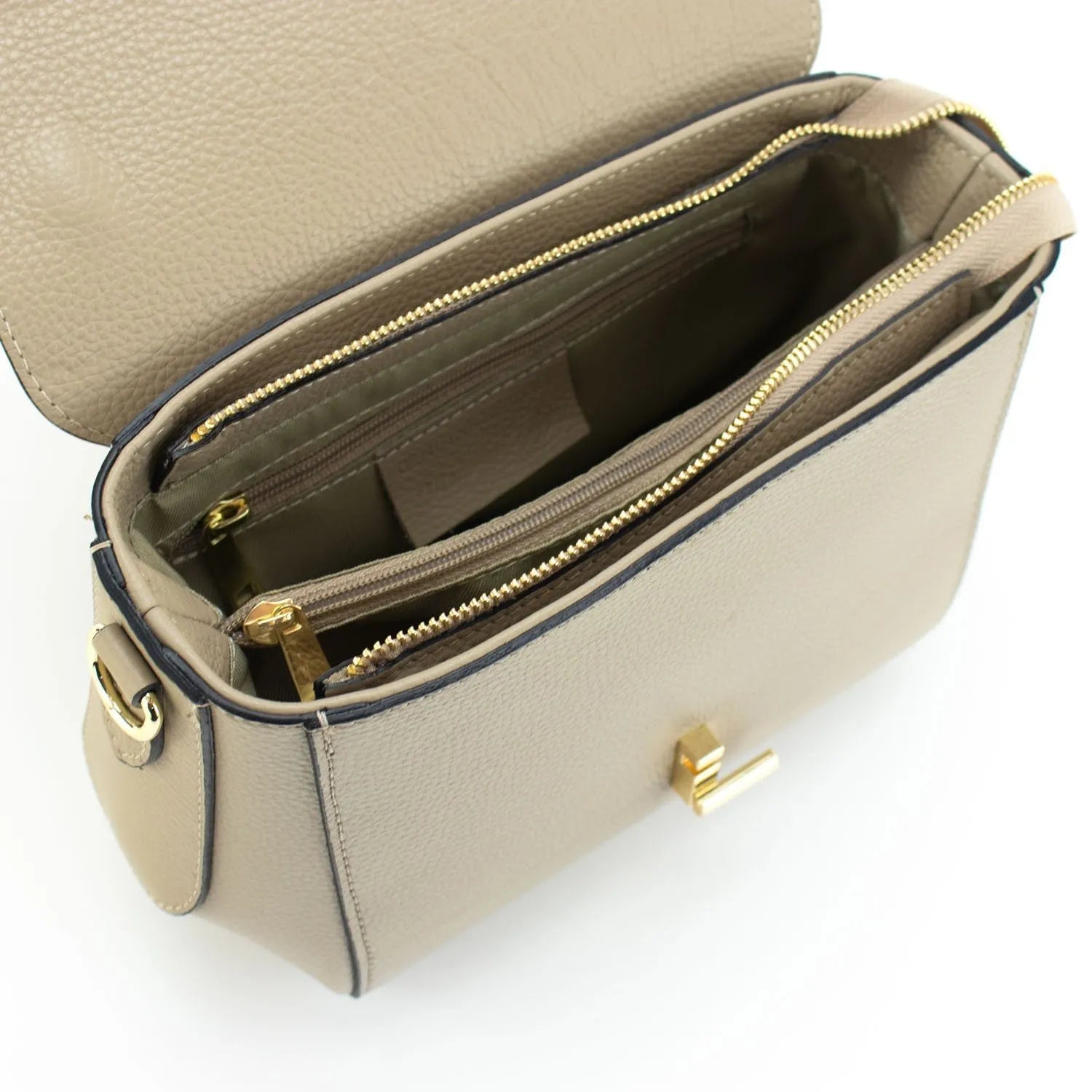 Bolso de Piel Pregato Omega Beige - KimondoShop