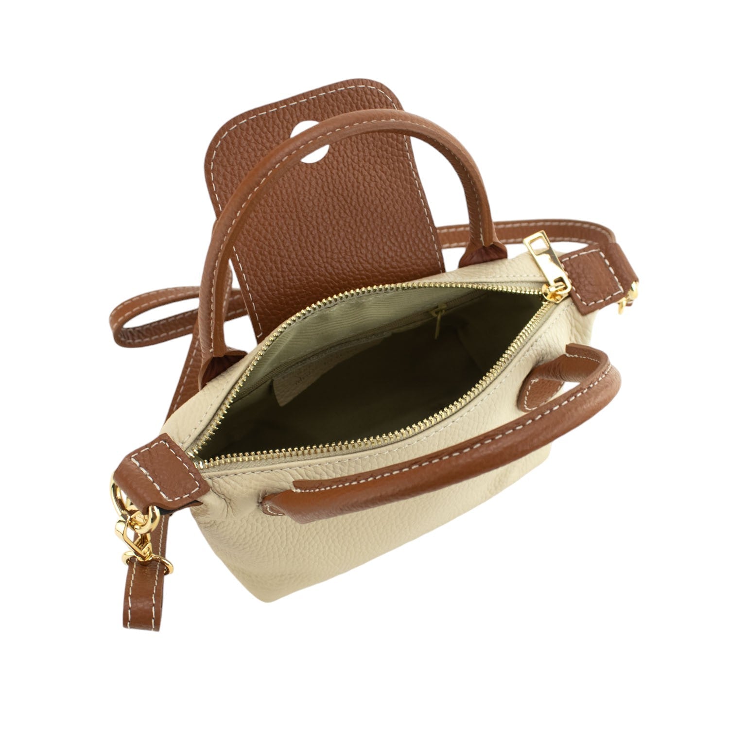 Bolso de Piel Pregato Piuma Beige - KimondoShop