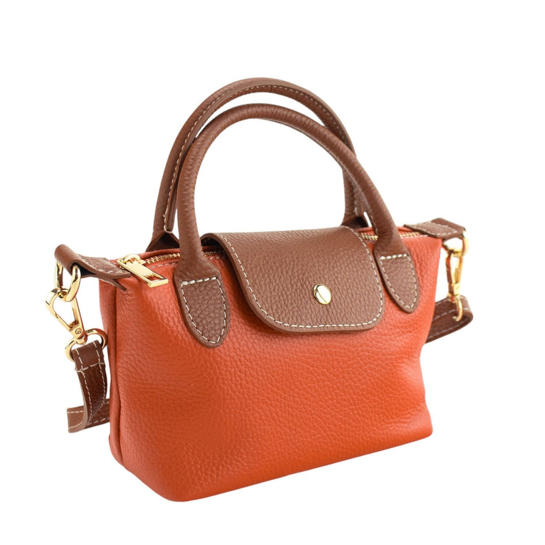 Bolso de Piel Pregato Piuma Naranja - KimondoShop