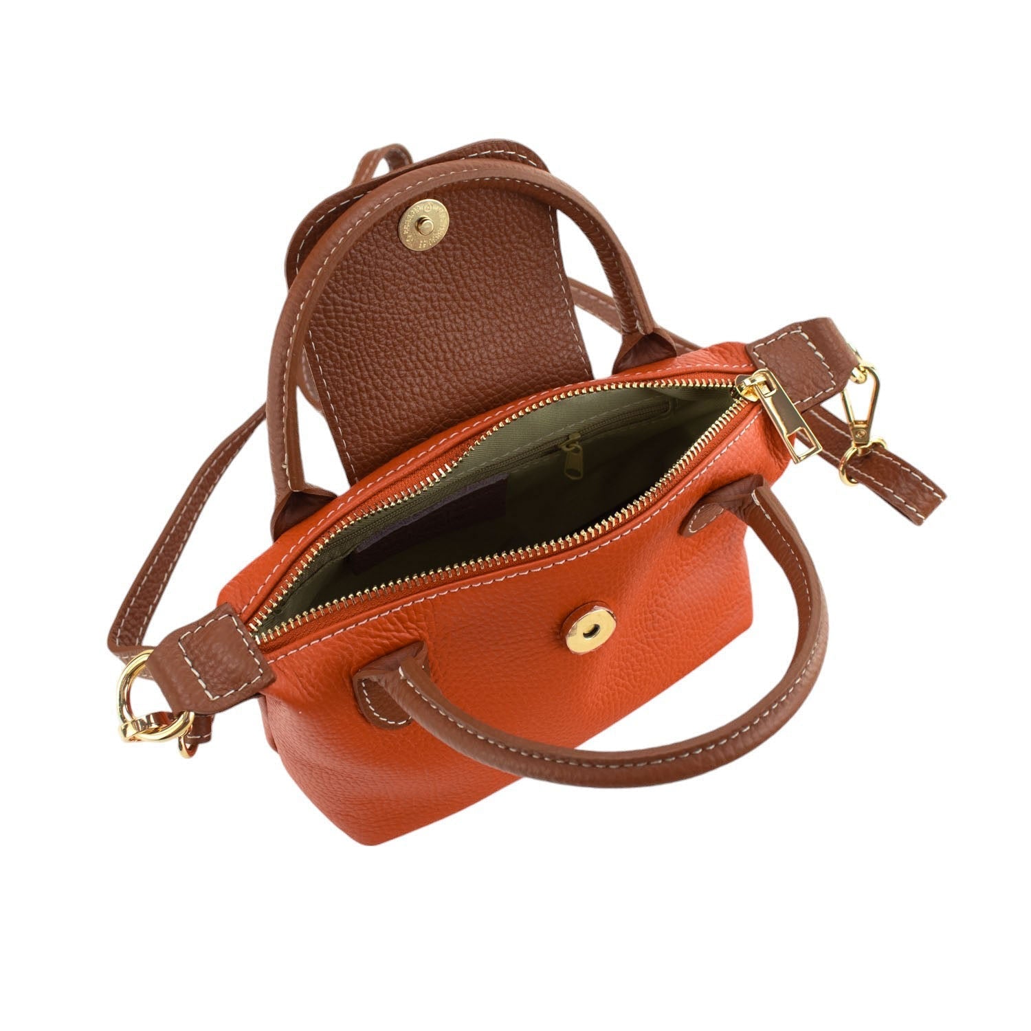 Bolso de Piel Pregato Piuma Naranja - KimondoShop