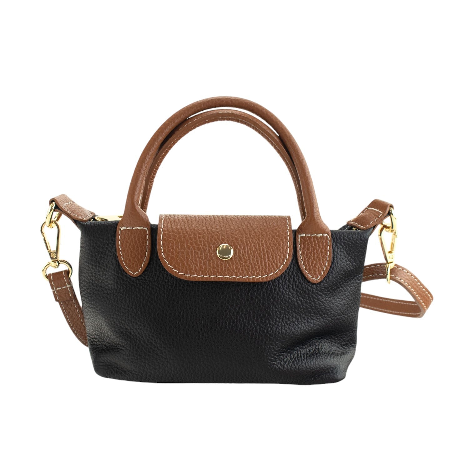 Bolso de Piel Pregato Piuma Negro - KimondoShop