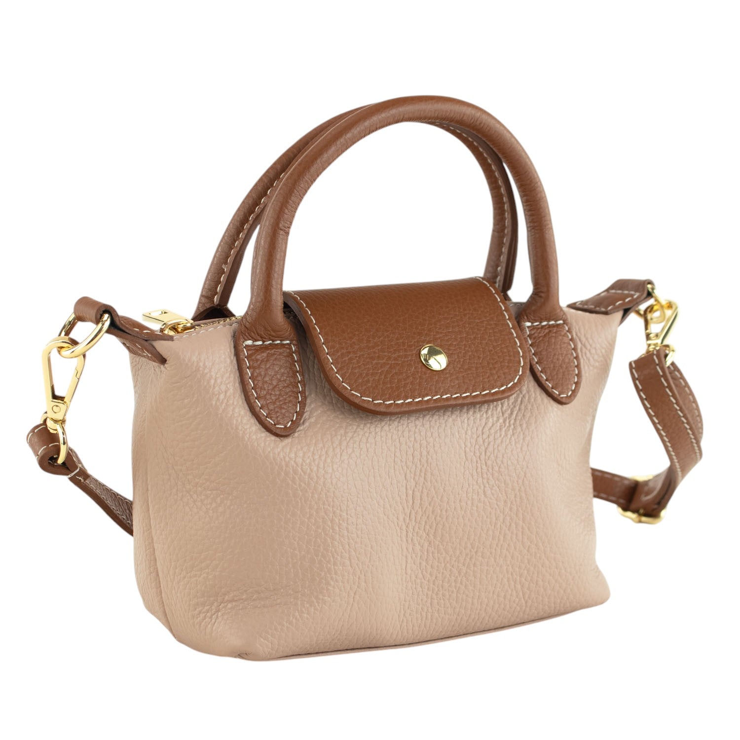 Bolso de Piel Pregato Piuma Nude - KimondoShop