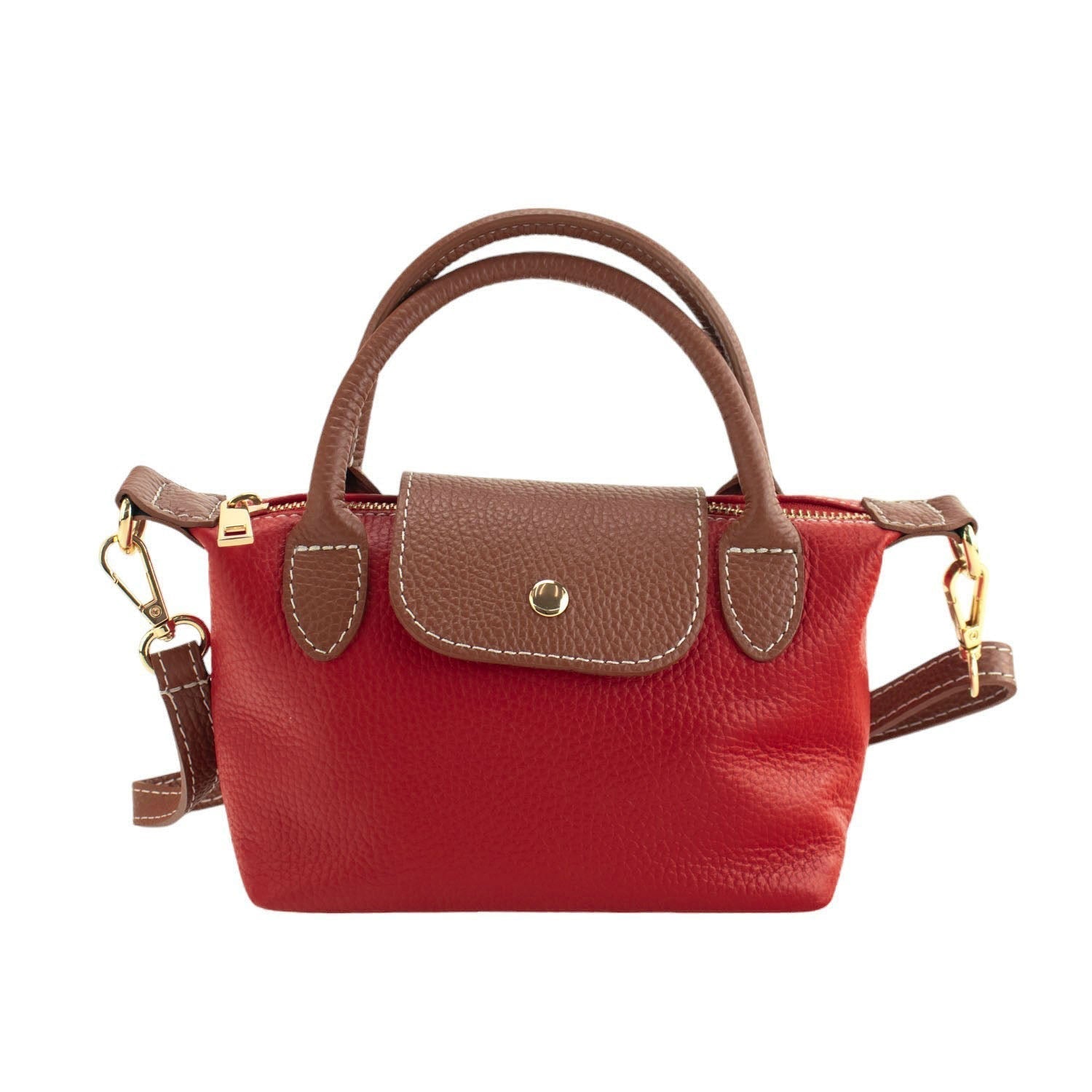 Bolso de Piel Pregato Piuma Rojo - KimondoShop