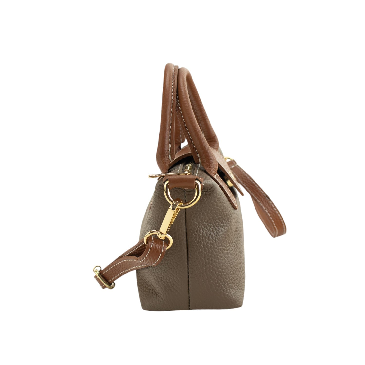 Bolso de Piel Pregato Piuma Taupe - KimondoShop