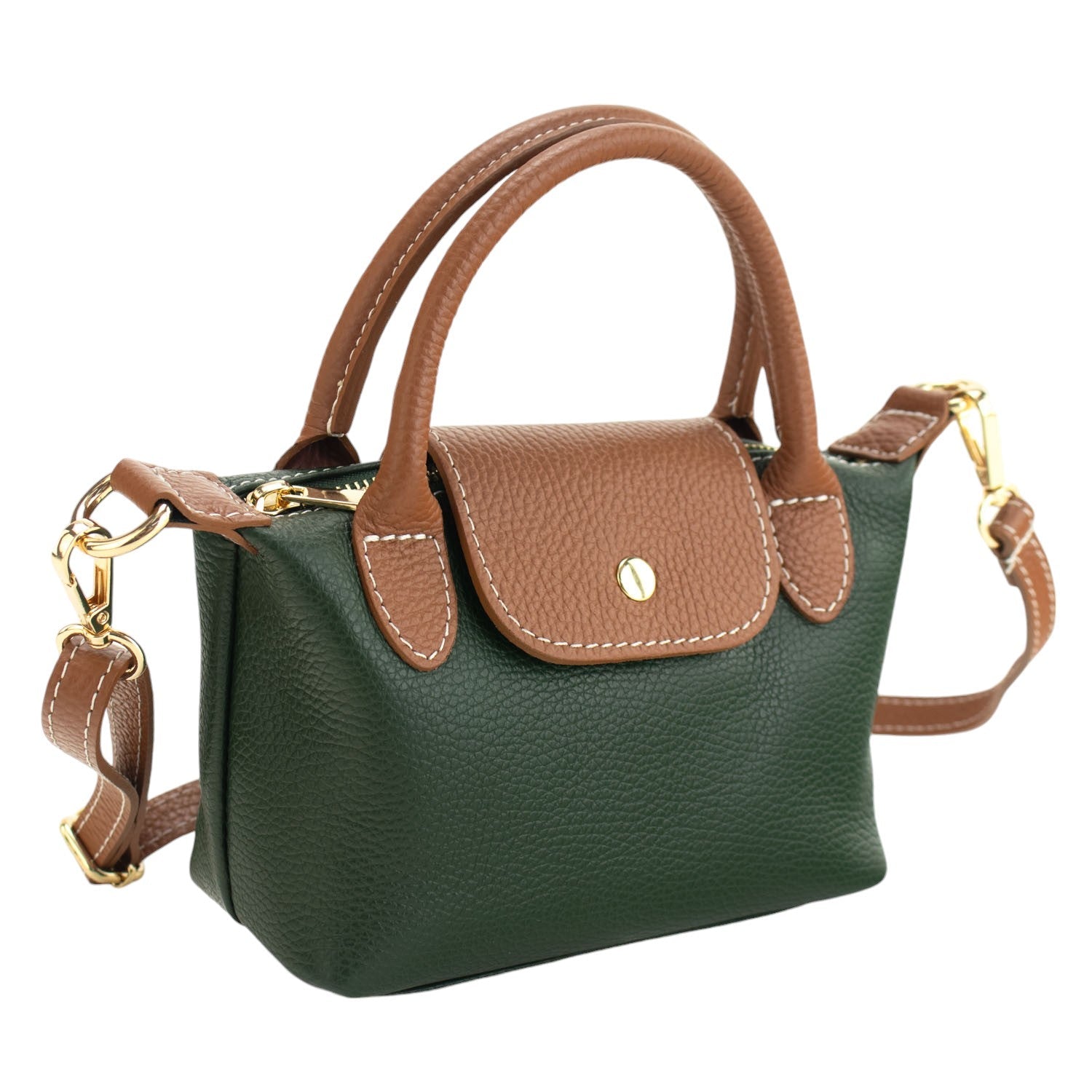 Bolso de Piel Pregato Piuma Verde - KimondoShop