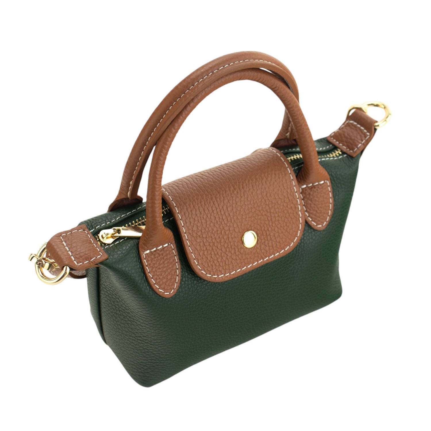 Bolso de Piel Pregato Piuma Verde - KimondoShop