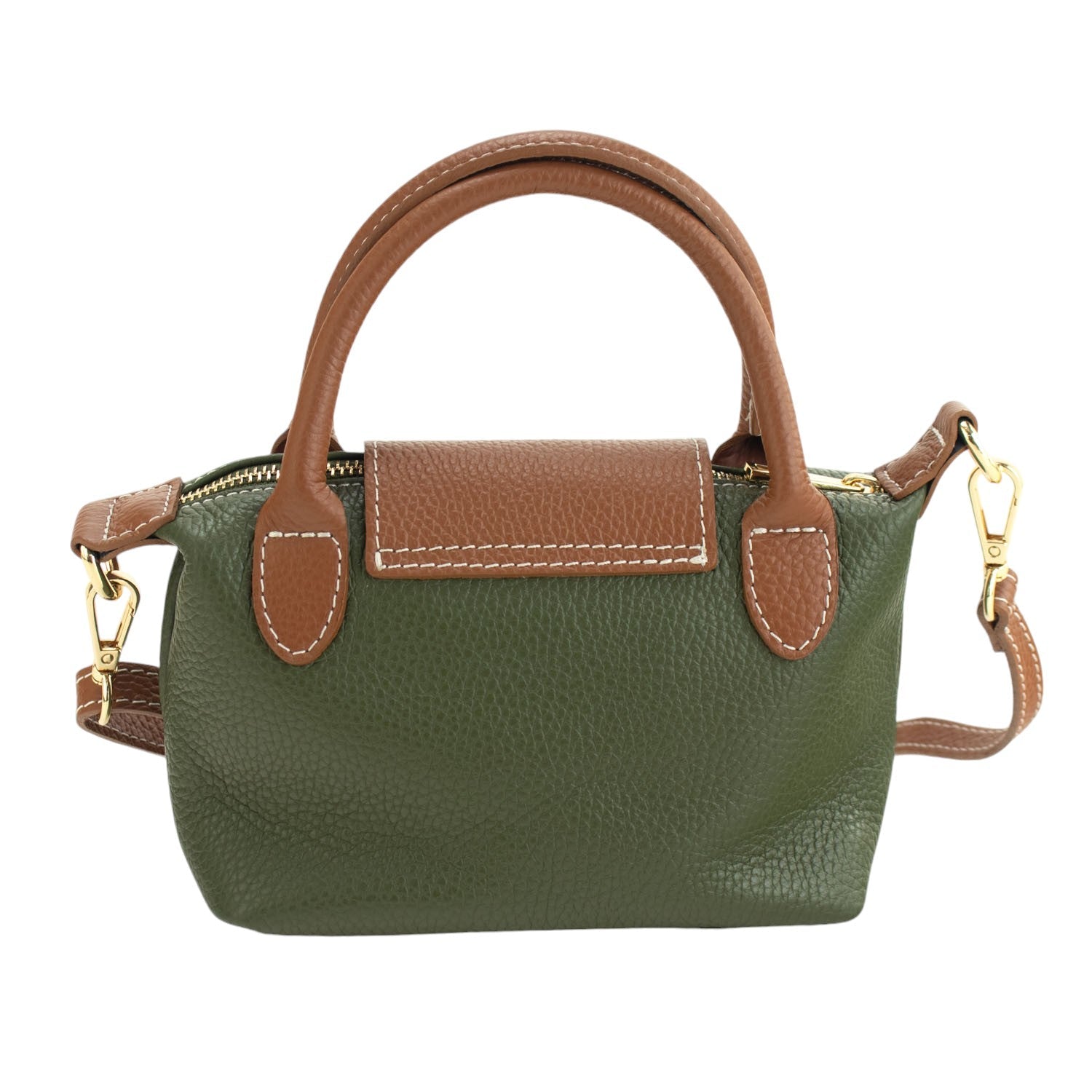 Bolso de Piel Pregato Piuma Verde oliva - KimondoShop