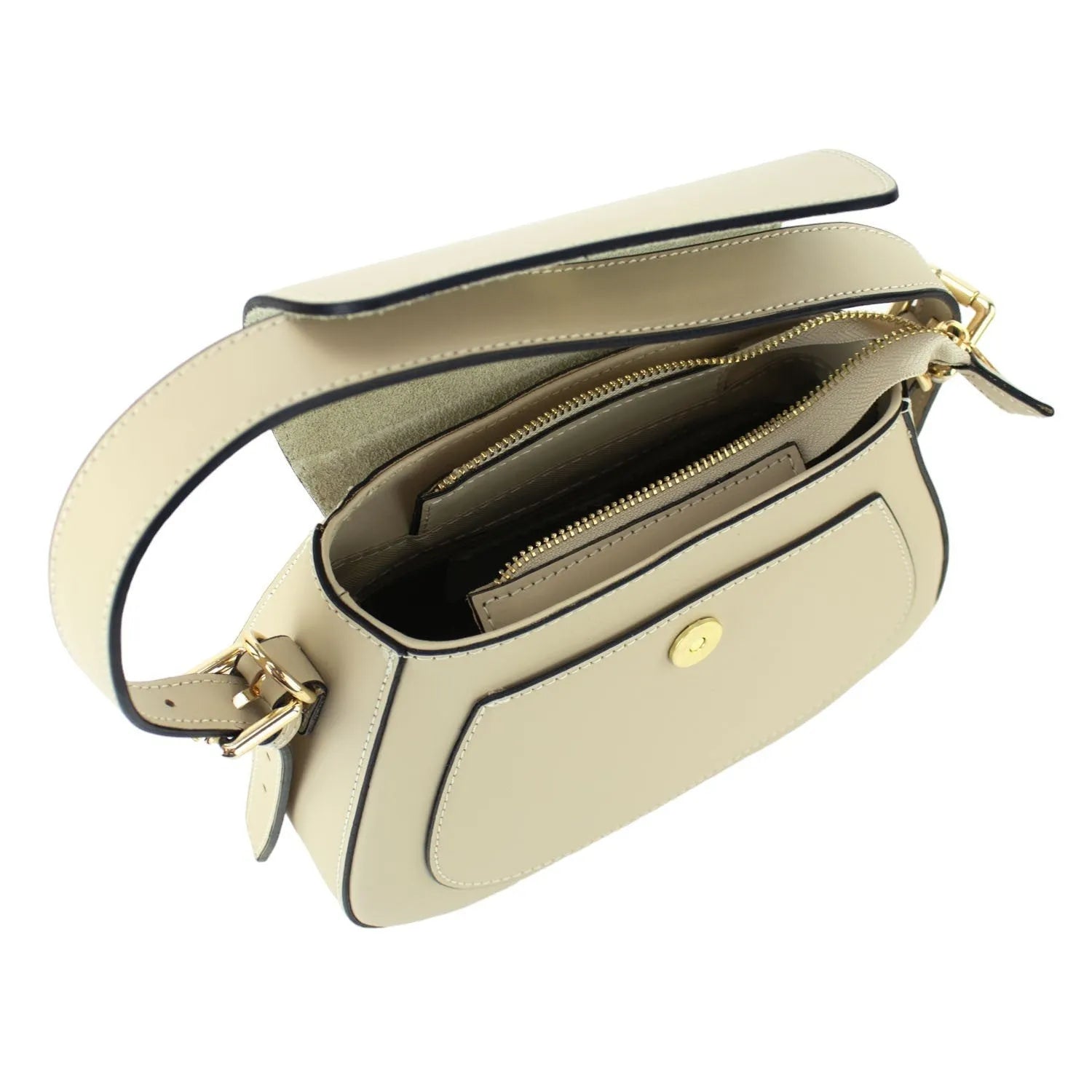 Bolso de Piel Pregato Sigma Beige - KimondoShop