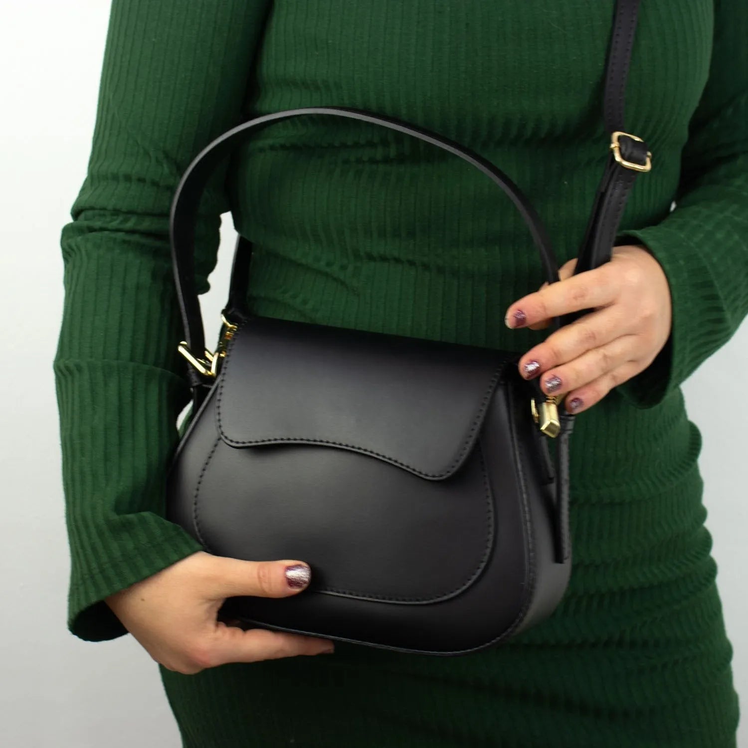 Bolso de Piel Pregato Sigma Negro - KimondoShop