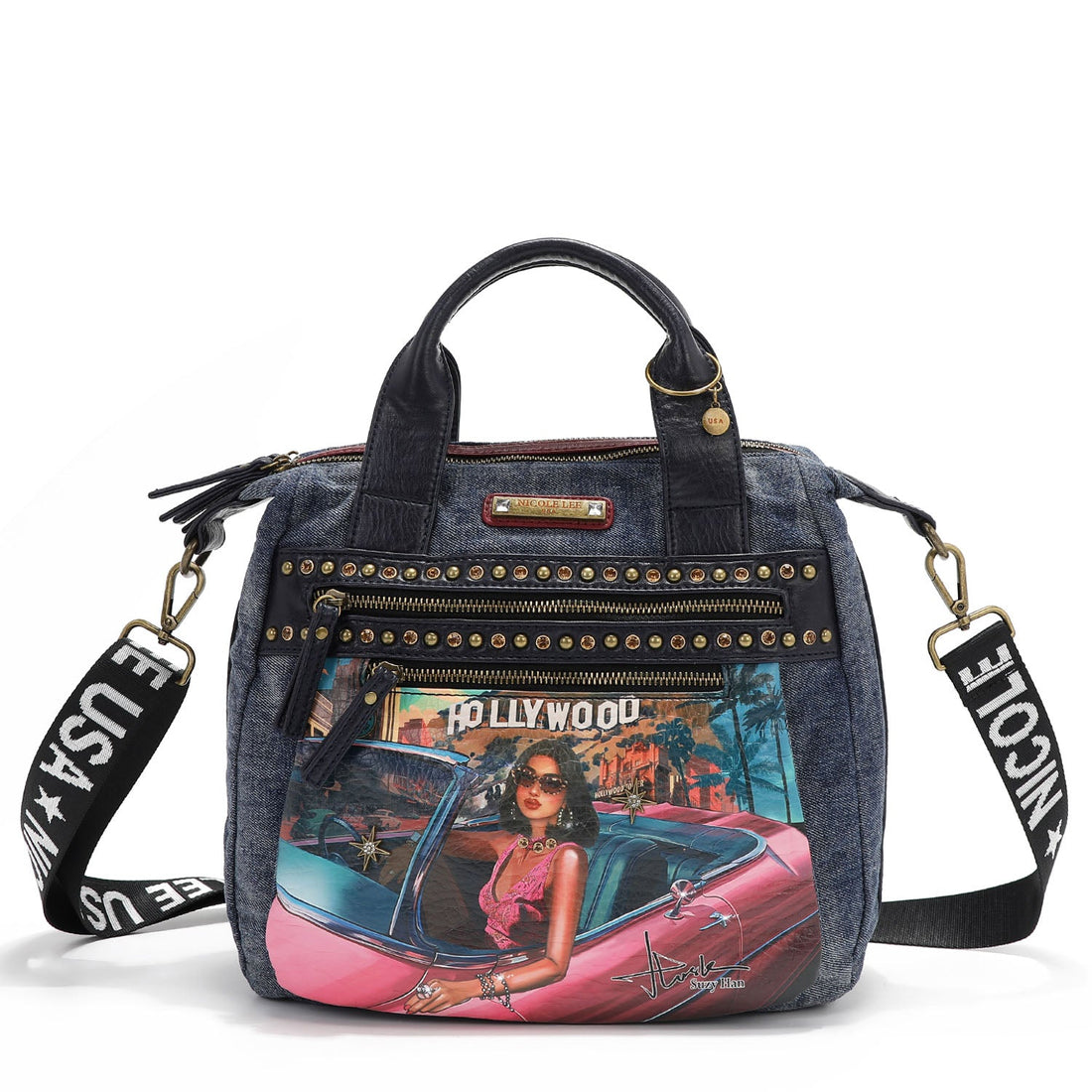 Bolso denim tachuelas Nicole Lee Hollywood Drive - KimondoShop