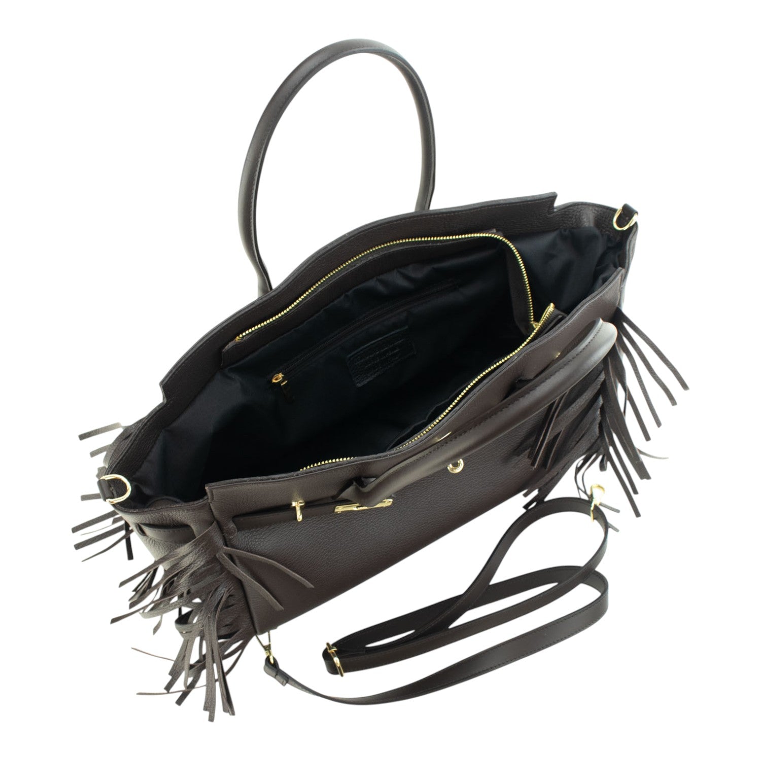 Bolso en piel Pregato Aurora Chocolate - KimondoShop