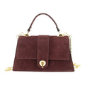 Bolso en piel Pregato Camelia Ante Burdeos - KimondoShop