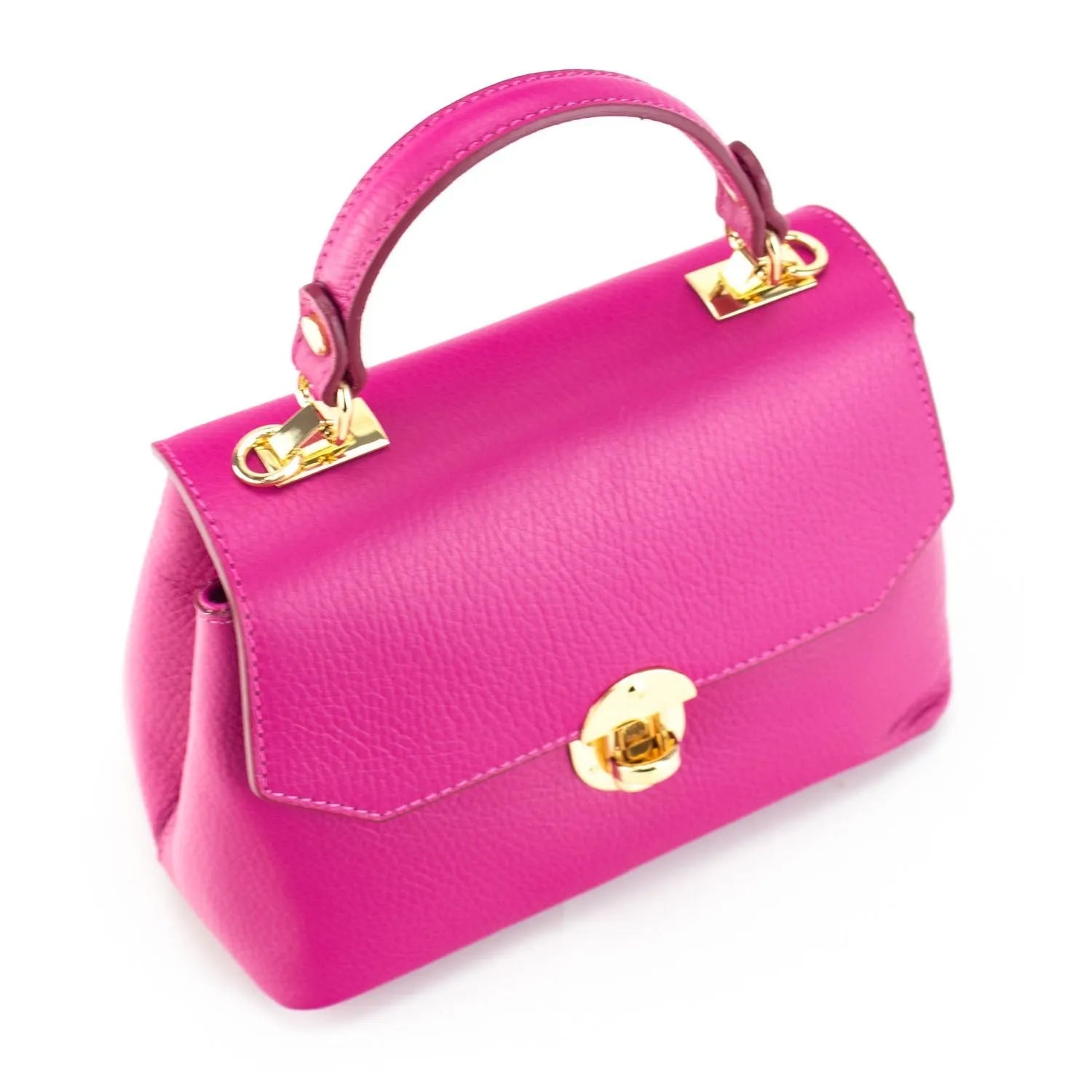 Bolso en Piel Pregato Carezza Fucsia - KimondoShop