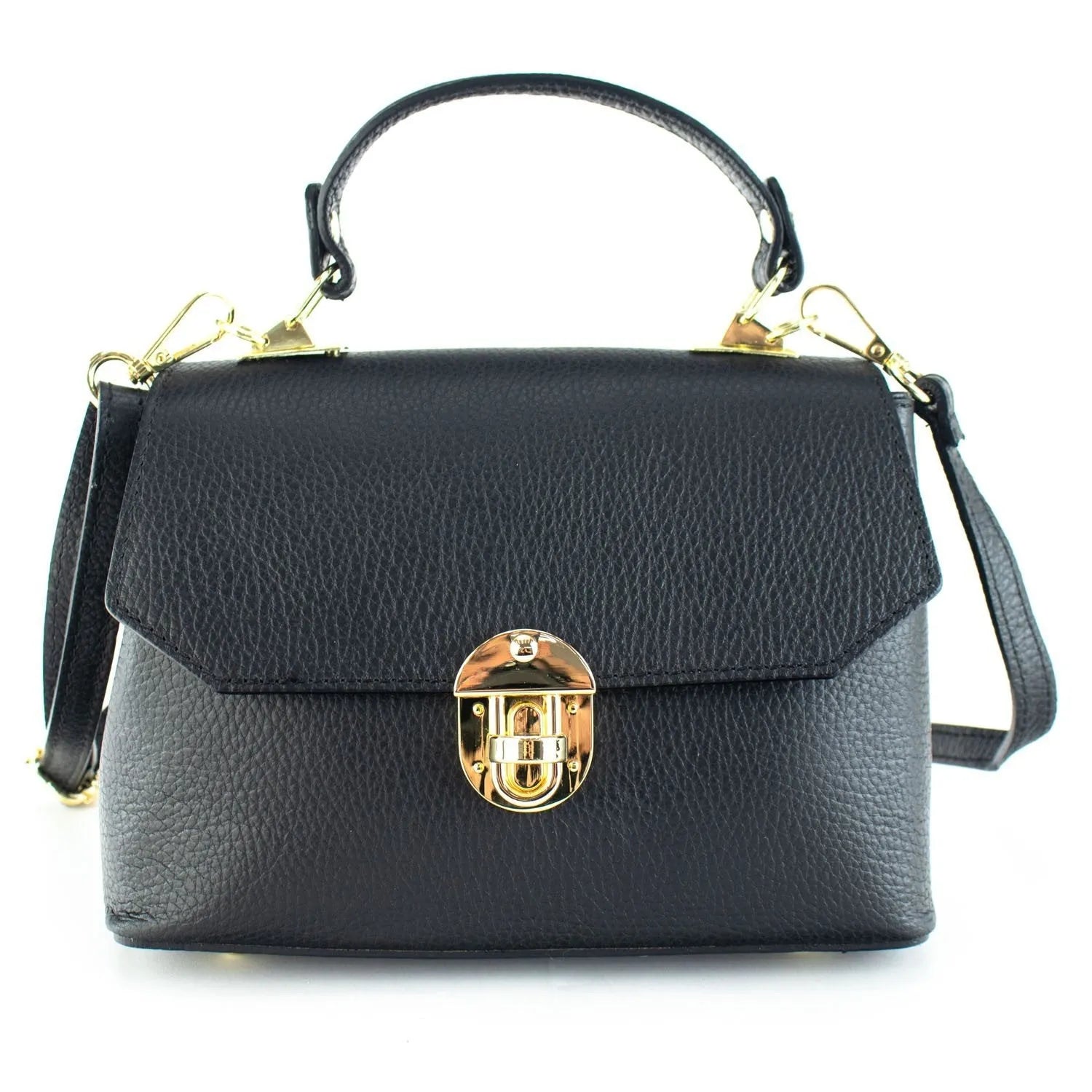 Bolso en Piel Pregato Carezza Negro - KimondoShop