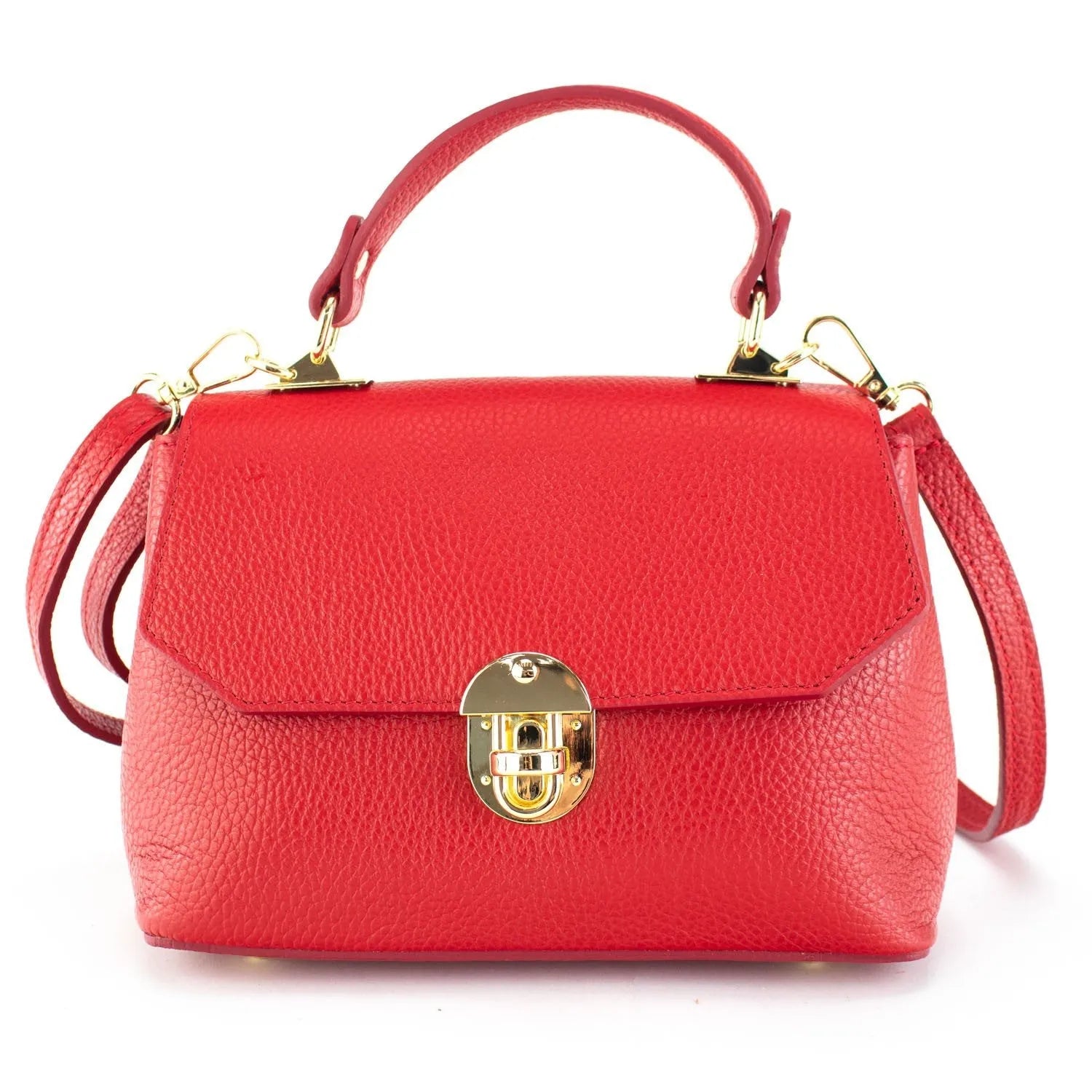 Bolso en Piel Pregato Carezza Rojo - KimondoShop