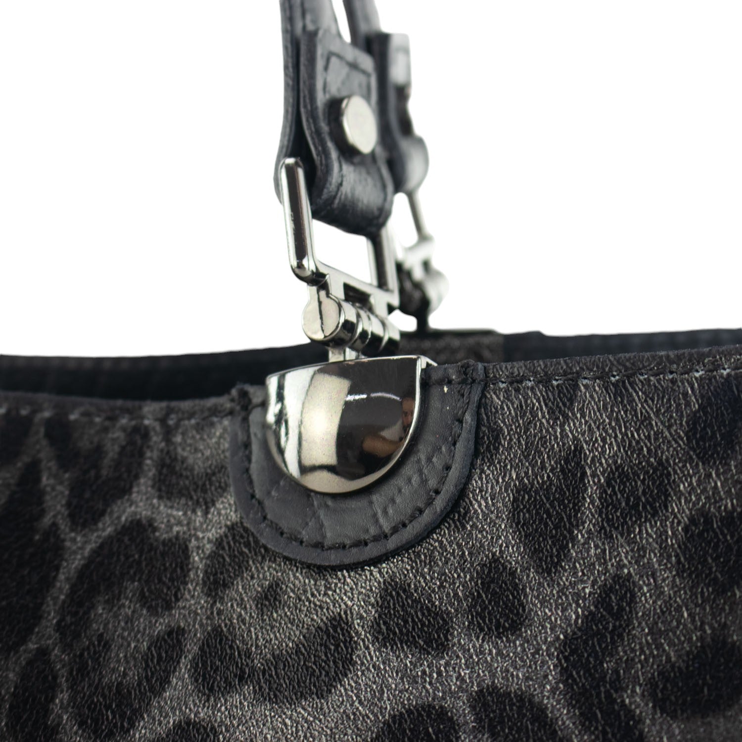 Bolso en piel Pregato Eleganza Black Leopard - KimondoShop