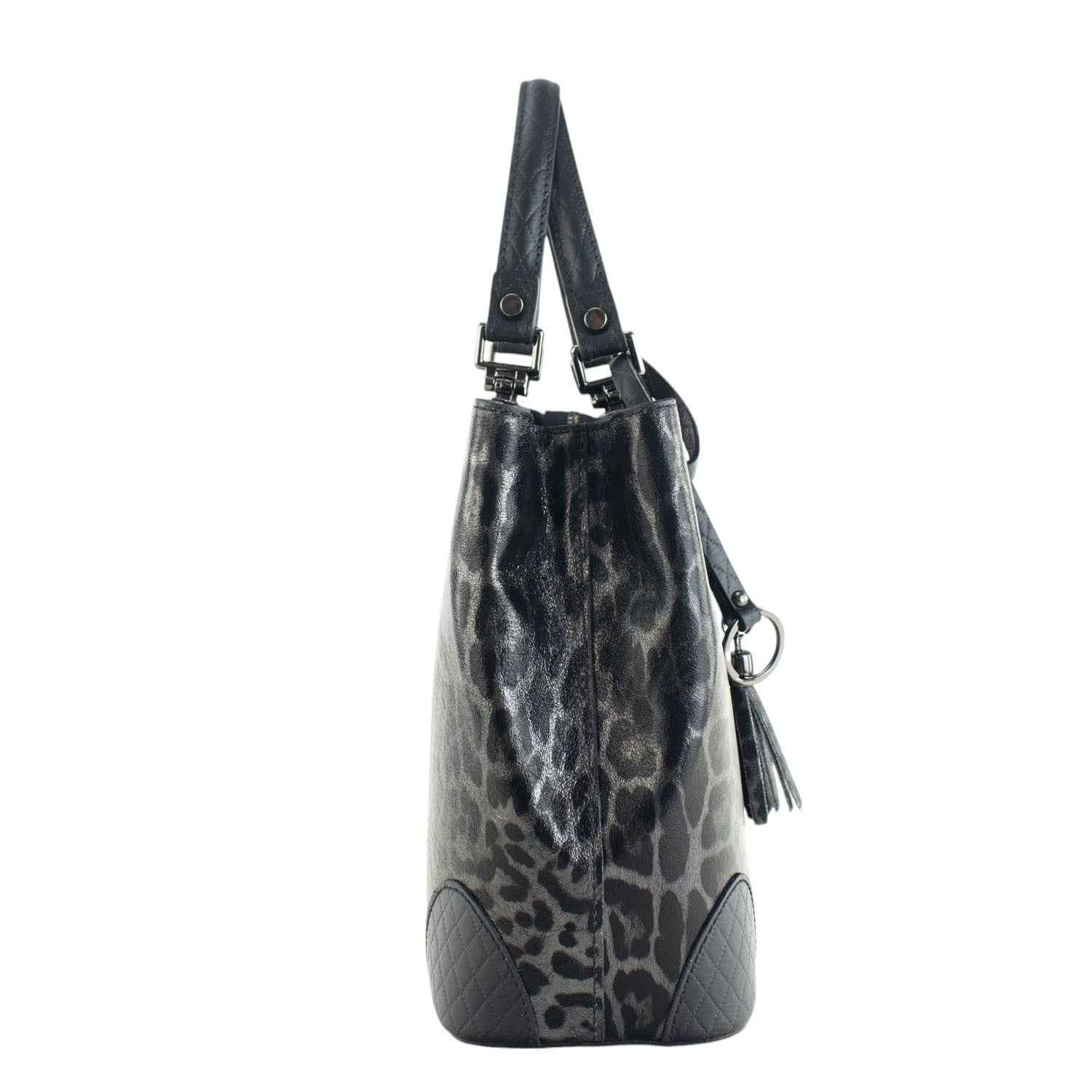 Bolso en piel Pregato Eleganza Black Leopard - KimondoShop