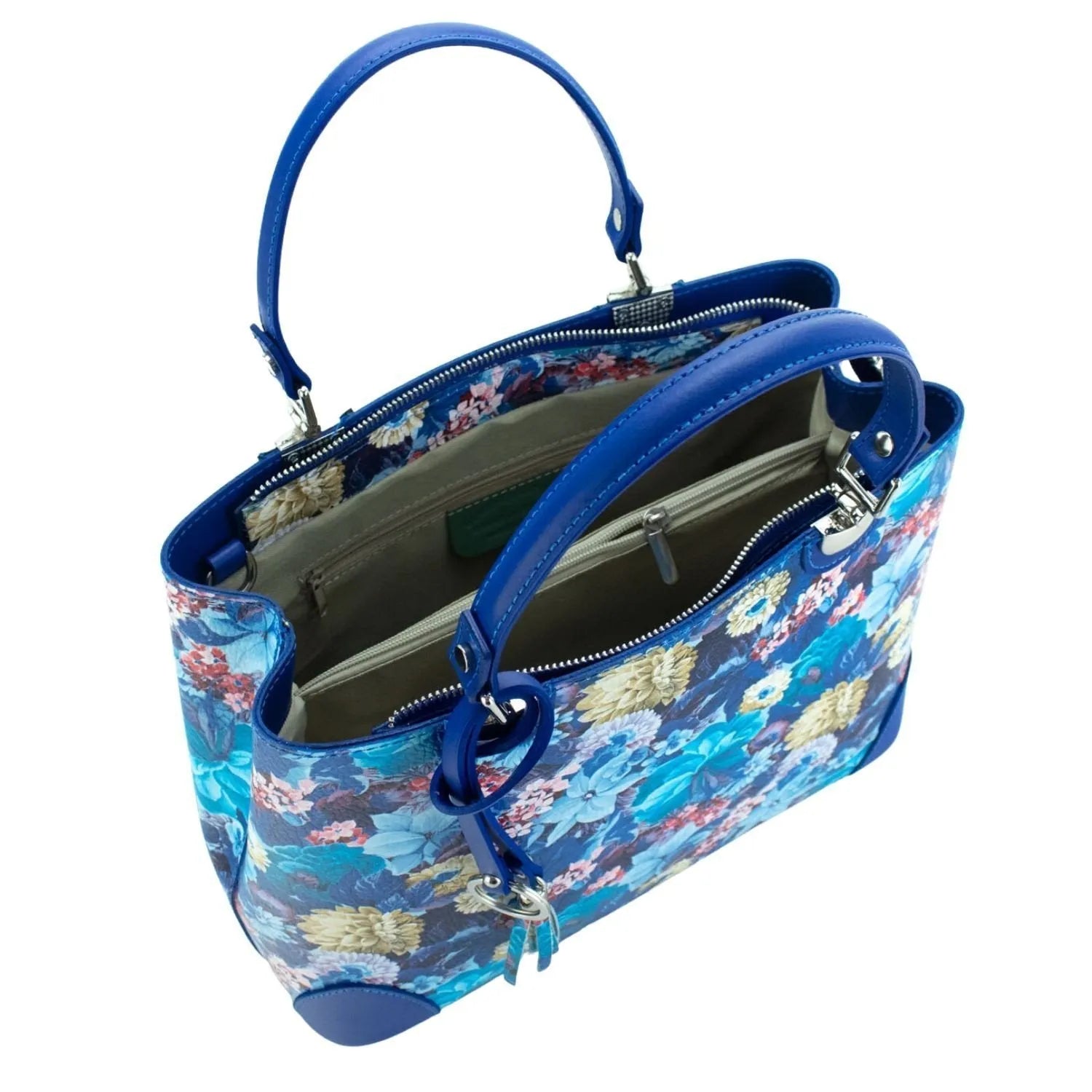 Bolso en piel Pregato Eleganza Colorful Blue - KimondoShop