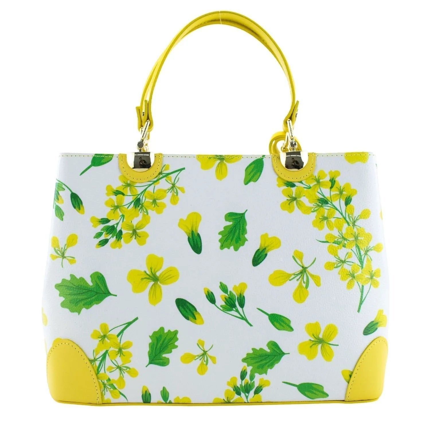 Bolso en piel Pregato Eleganza Flores amarillas - KimondoShop