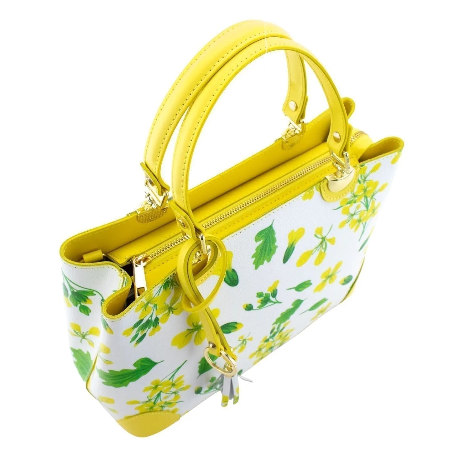 Bolso en piel Pregato Eleganza Flores amarillas - KimondoShop