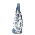 Bolso en piel Pregato Eleganza Flores azules Azulejo - KimondoShop