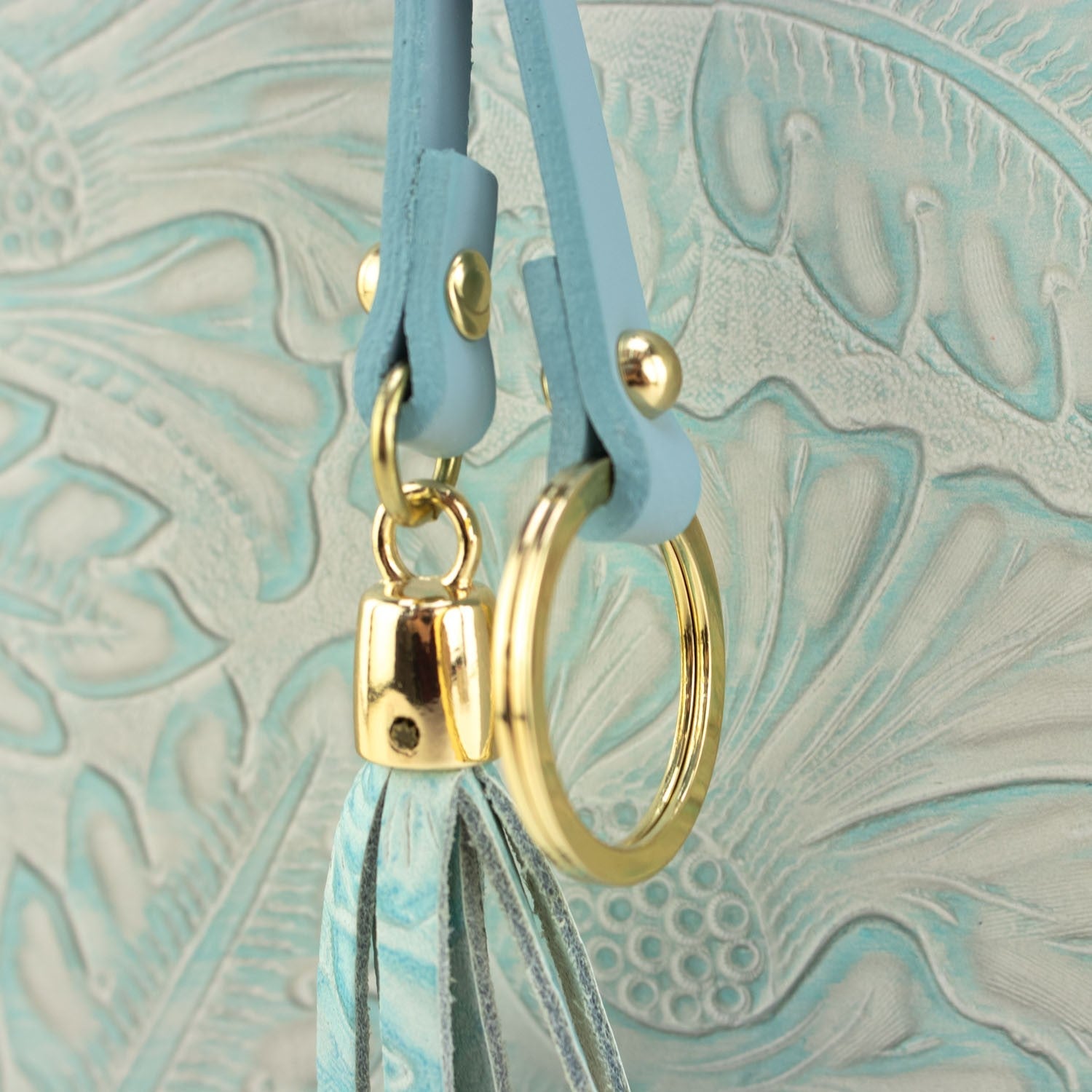 Bolso en piel Pregato Eleganza Grabado Azul - KimondoShop